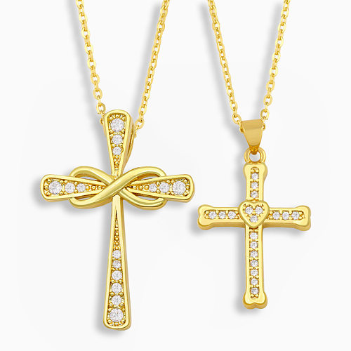 Fashion Heart-shaped Cross Necklace