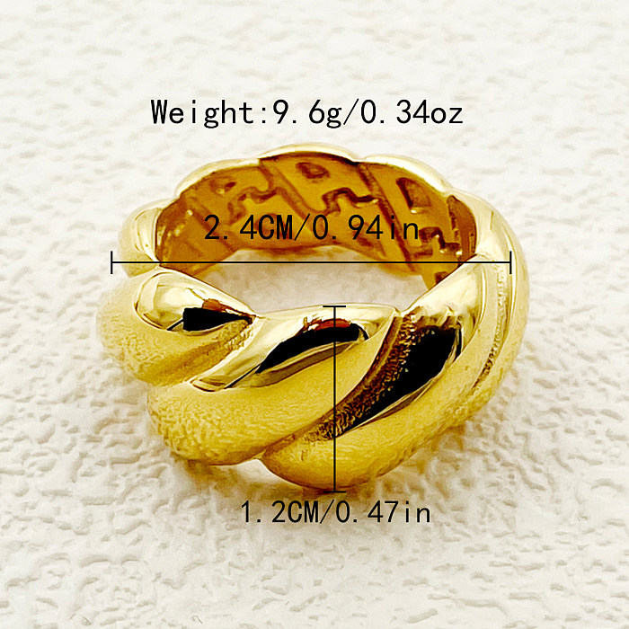Casual Retro Classic Style Horns Stainless Steel Polishing Plating Gold Plated Rings