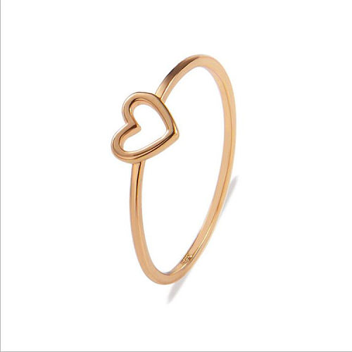 Anéis de chapeamento de cobre em forma de coração de estilo simples de 1 peça
