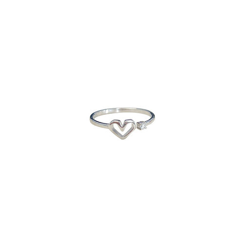 Simple Style Bow Knot Copper Inlay Zircon Rings