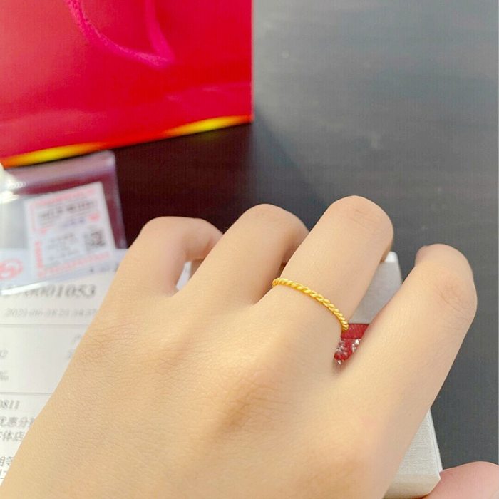 1 Piece Simple Style Solid Color Titanium Steel Polishing Plating Open Ring