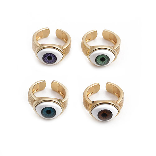 jewelry Fashion Eye Micro-inlaid Zircon Copper Open Ring Wholesale Jewelry