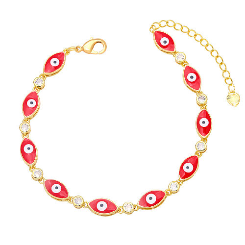 Pulsera estilo bohemio contra el mal de ojo, pulsera de cobre con ojo que gotea, venta al por mayor femenina