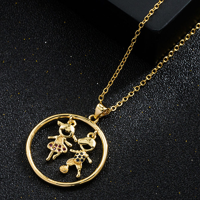 Collier de fête des mères en cuivre plaqué or, Micro-ensemble de Zircon en forme de cœur, à la mode