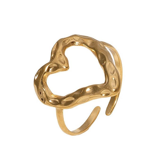 Sweet Heart Shape Stainless Steel Plating Gold Plated Open Rings