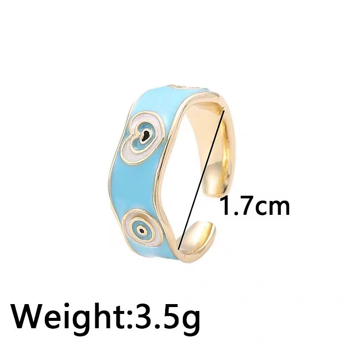 IG Style Heart Shape Copper Enamel Open Ring