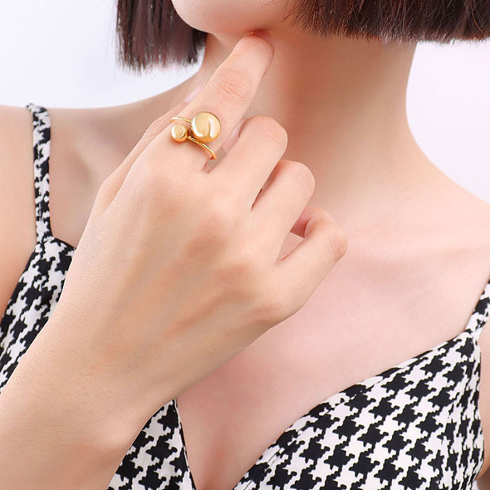 Moda única nova joia de anel de dedo com bola de aço de titânio