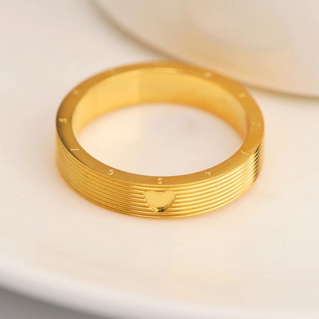 Anéis de aço inoxidável de cor sólida estilo simples