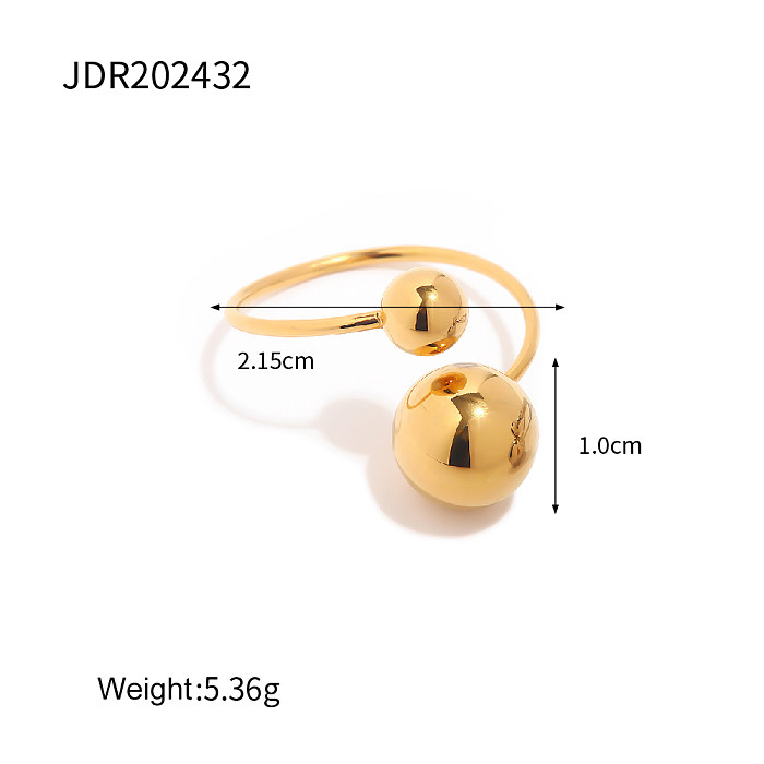 Colar de brincos de anéis banhados a ouro 18K geométrico estilo clássico casual