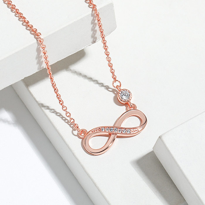 Lady Letter Copper Artificial Gemstones Pendant Necklace In Bulk