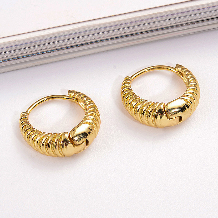 1 Pair IG Style Simple Style Round Plating Copper 18K Gold Plated Earrings