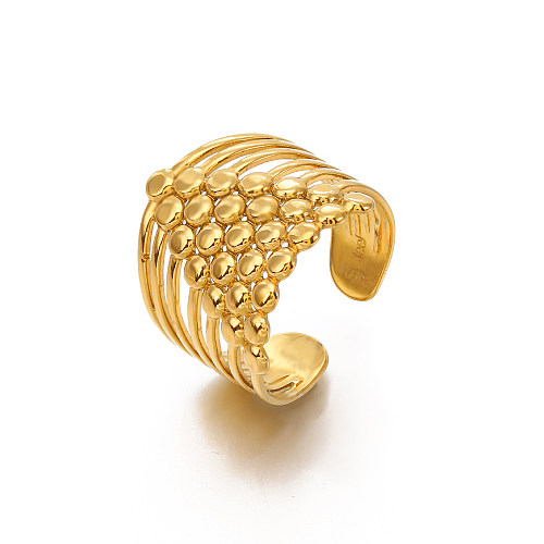 Hip-Hop Solid Color Stainless Steel Plating Wide Band Ring Open Ring