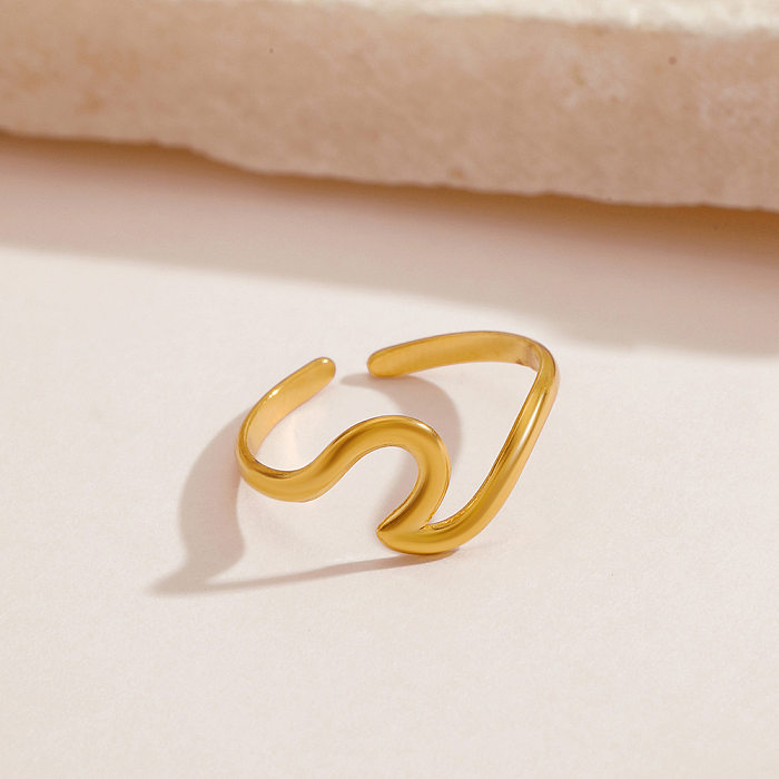 Offene Ringe aus Edelstahl im schlichten geometrischen Stil in großen Mengen