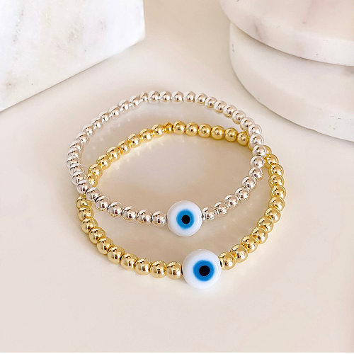 1 Stück Fashion Eye Glas Kupfer Perlen Armbänder