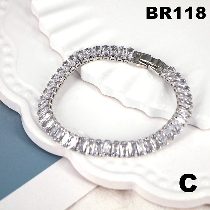 European And American Diamond Bracelet Copper Bracelet Color Crystal Bracelet