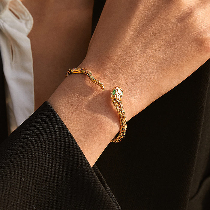 Bracelet plaqué or 18 carats avec placage en cuivre serpent de style classique