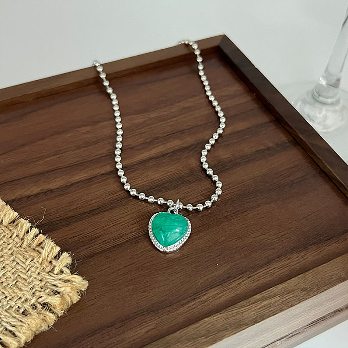 IG Style Heart Shape Flower Butterfly Copper Beaded Plating Inlay Zircon Necklace