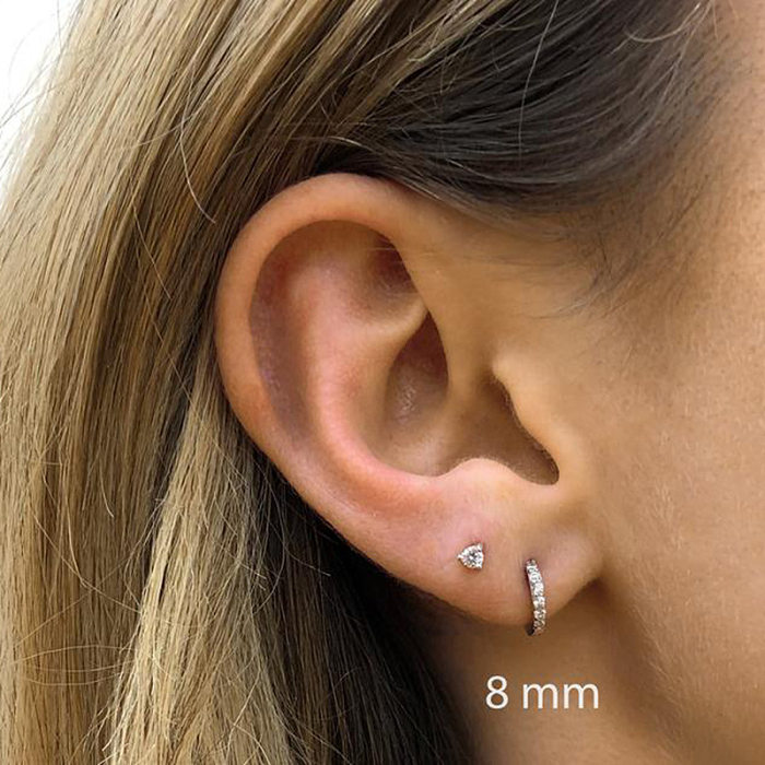 Boucles d'oreilles créoles rondes en laiton avec incrustation de Zircon, 1 paire
