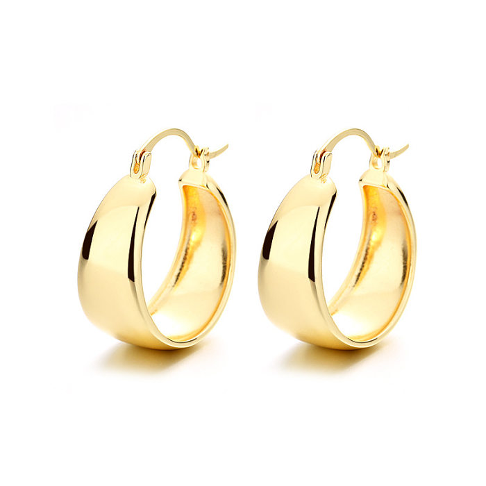 1 Paar elegante U-förmige vergoldete Kupfer-Ohrringe