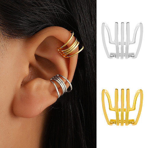 1 peça de clipes de orelha de cobre com revestimento geométrico de estilo simples