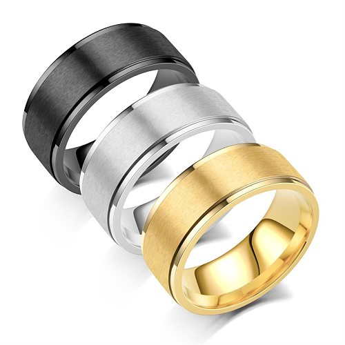 Fashion Solid Color Stainless Steel Rings