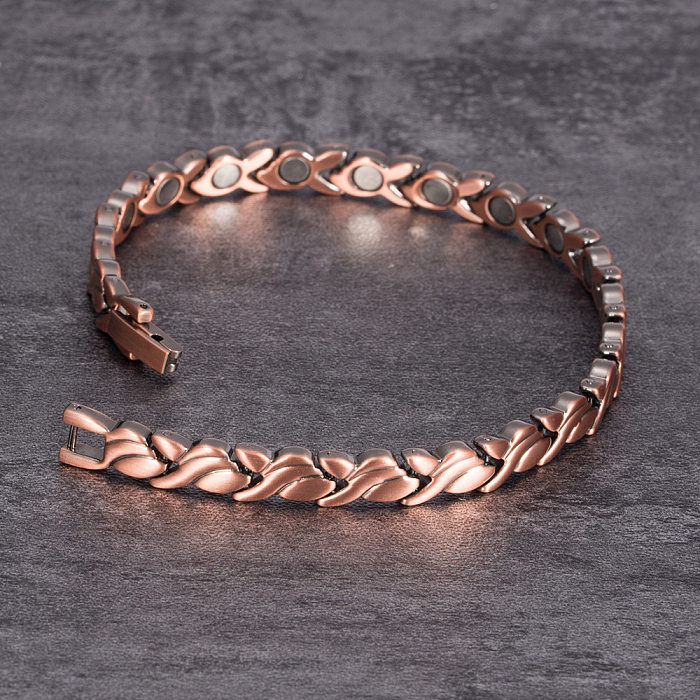 Bracelets en cuivre à matériau magnétique géométrique rétro