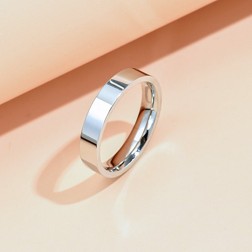 Titan Stahl Fashion Plain Circle Klassischer glänzender Ring