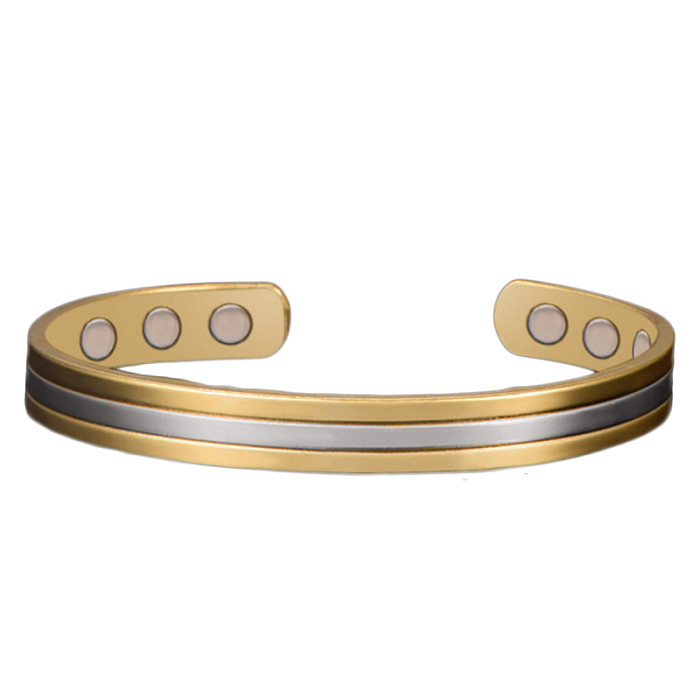 Classic Style Solid Color Copper Plating Gold Plated Bangle