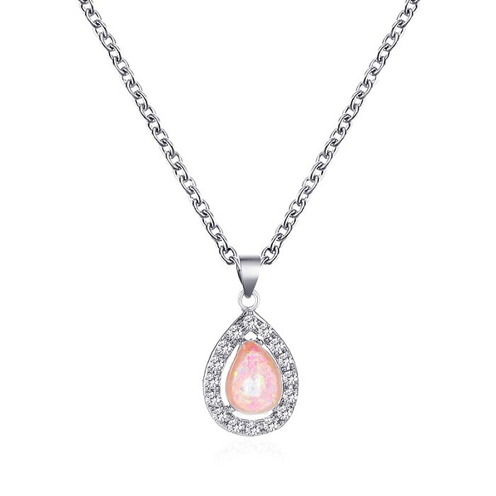 Nouveau pendentif créatif en cristal opale douce, collier, vente en gros