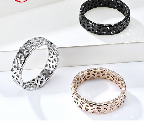 Casual Round Titanium Steel Polishing Rings