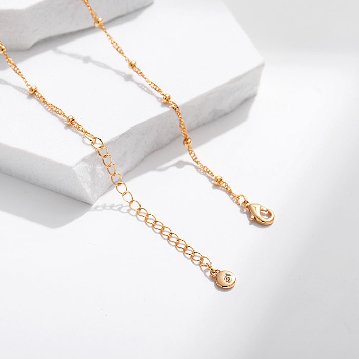Simple Style Solid Color Copper Plating Chain Gold Plated Necklace