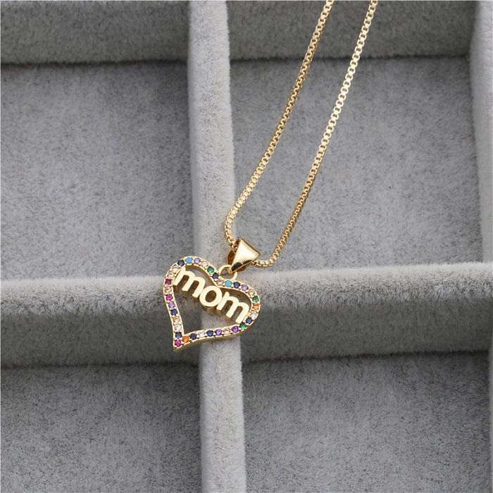 Coreano novo micro-conjunto cor zircon mom pingente colar jóias atacado