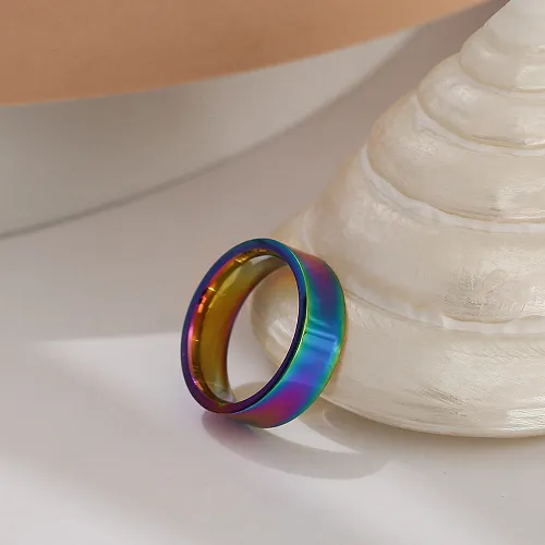 Simple Style Solid Color Stainless Steel Plating Rings