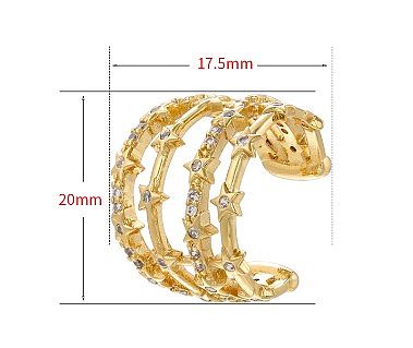 1 Piece Simple Style Star Plating Inlay Copper Zircon 18K Gold Plated Ear Clips