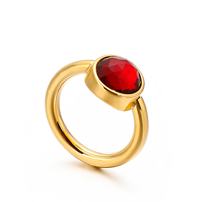 Cross-Border Supply Mode Beliebte Titan Stahl Ring Opal Ring Edelstahl Metall Multi-Color-Armband Für Frauen