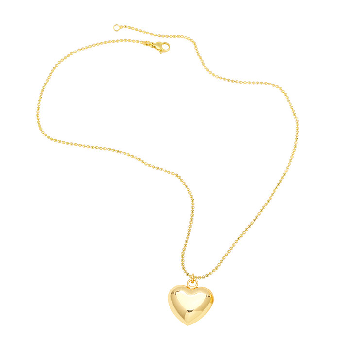 قلادة قلادة مطلية بالذهب عيار 18 قيراط مطلية بالنحاس على شكل قلب من INS