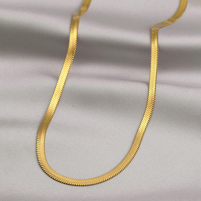Style Simple Couleur Unie Plaqué Acier Titane Bracelets Collier 1 Pièce