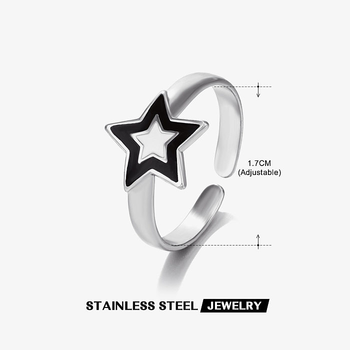 Cool Style Geometric Stainless Steel Open Ring In Bulk