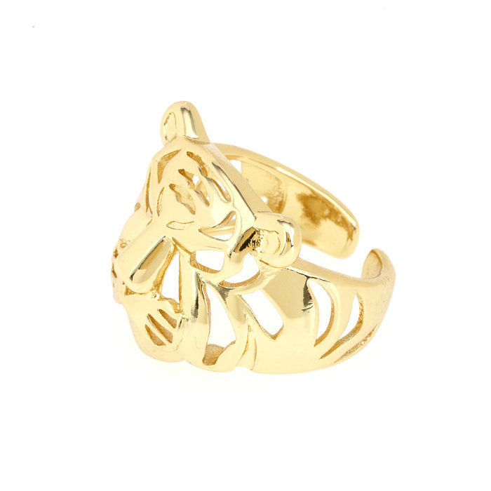 IG Style Cool Style Tiger Copper Plating 18K Gold Plated Open Rings