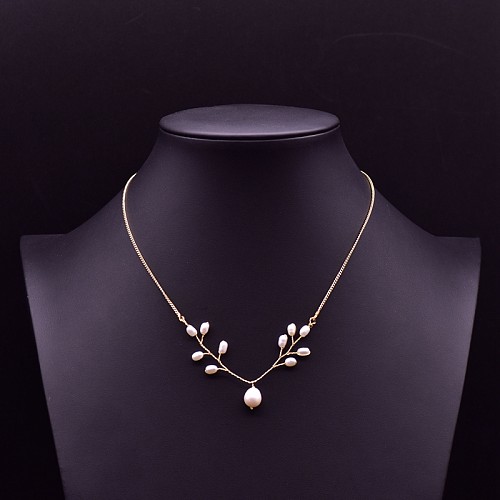 Women's Natural Freshwater Pearl Woven Set Necklace