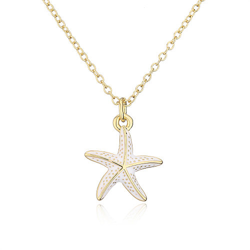 Nouveau Collier pendentif étoile de mer en or 18 carats plaqué cuivre pour femme