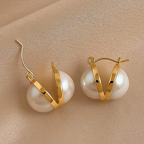1 Paar modische runde Ohrringe mit Kupferbeschichtung