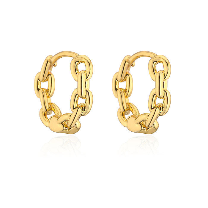 Fashion Geometric Copper Plating Hoop Earrings 1 Pair