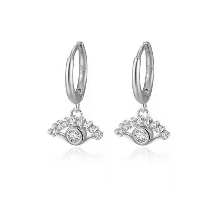 Boucles d'oreilles pendantes en Zircon, 1 paire, Style Simple, placage de cuivre, incrustation de Zircon