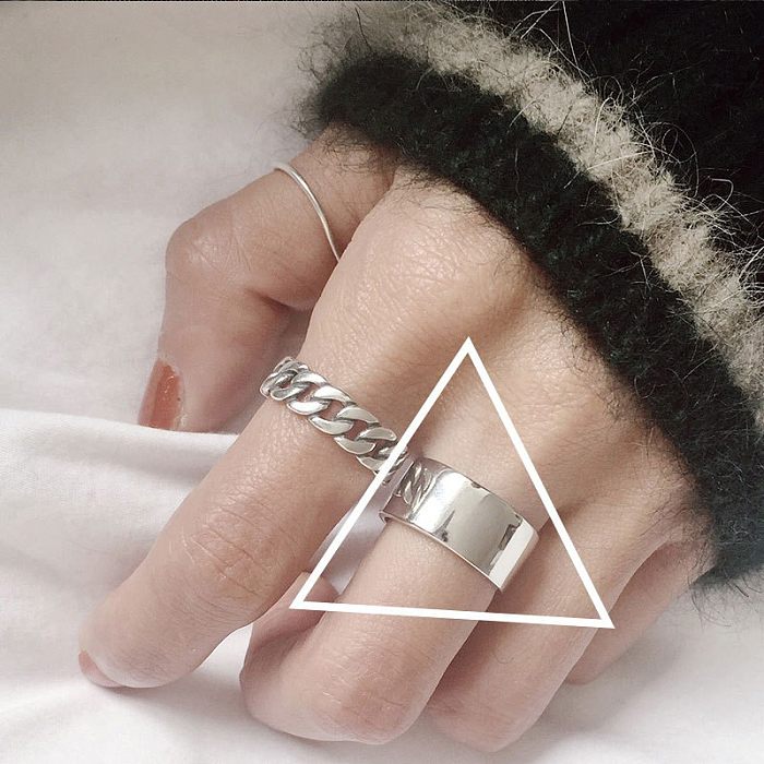 IG-Stil, koreanischer Stil, geometrische Herzform, Kupfer, offene Ringe