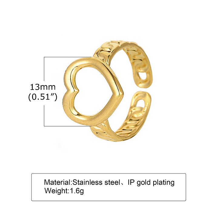 Wholesale Casual Streetwear Geometric Heart Shape Butterfly Stainless Steel Plating Rings