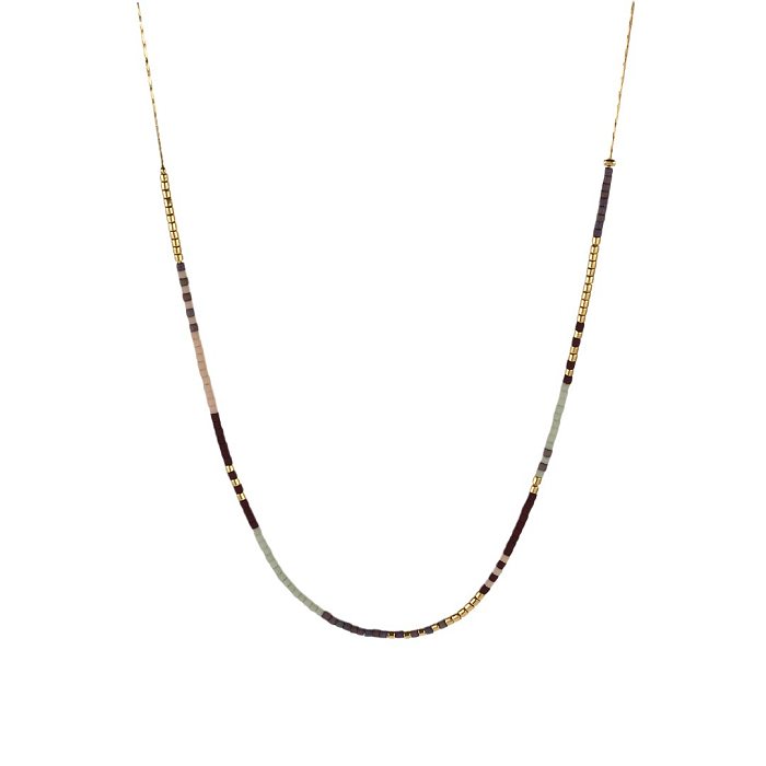 Streetwear Color Block Copper Beaded Plating Necklace