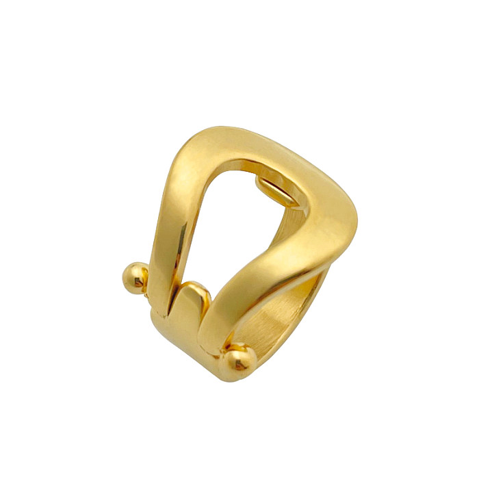 Artistic Solid Color Stainless Steel Gold Plated Rings In Bulk