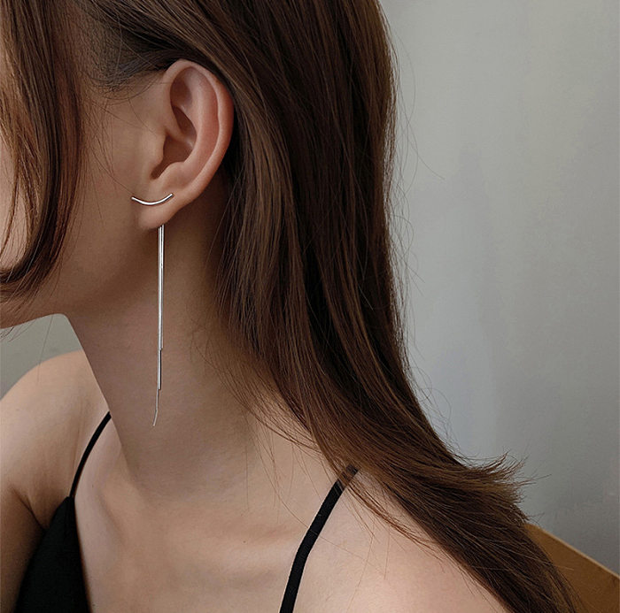 1 Pair Lady Tassel Copper Plating Drop Earrings