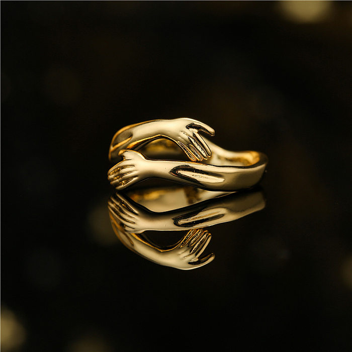 Fashion Hug Shape vergoldeter 18-karätiger Gold-Kupfer-Öffnungsring